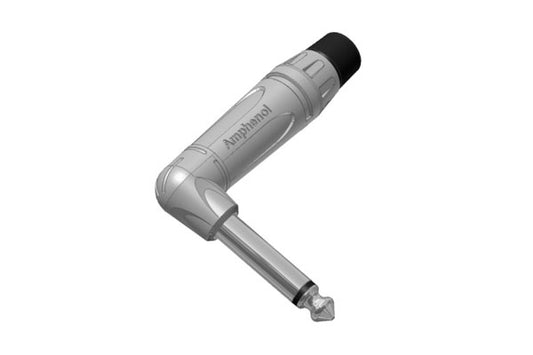 ACPM-TN BULK 1/4"Mono Right Angle Plug,Musician Range II, Diecast Shell, Black Finish, Bulk Packaging