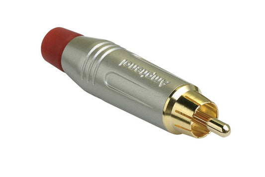 ACPR-SRDRCAMale Cable Connector, Gold Plated Contacts, Diecast Shell, Satin Finish, Red Grommet