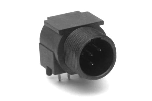 AG4MPCH 4 PoleMini XLR ChassisMount,GTYPE,Male,Machined Contacts, Horizontal PCB, Nickel Finish