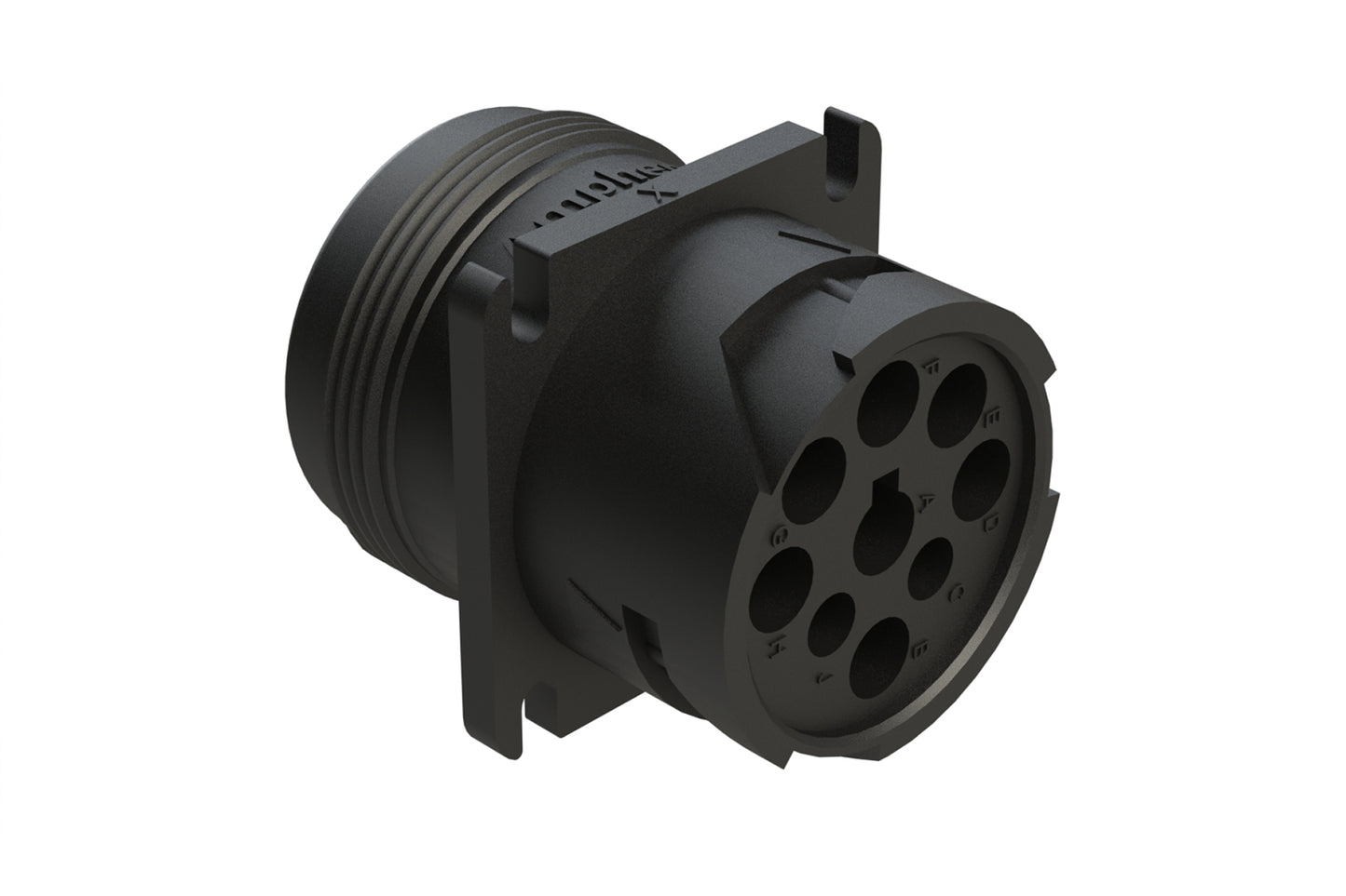 AHD10-9-1939PE 9 Position Receptacle with Reduced Rear Seal, Male, Flange, Threaded Rear, J1939. HD10-9-1939PE