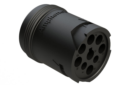 AHD14-9-1939P 9 Position Receptacle, Male Connector, In Line, Threaded Rear, J1939. HD14-9-1939P