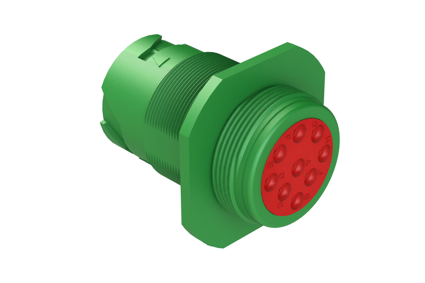 AHD17-9-1939PES80 9 Position Jam Nut Receptacle 9 Position Receptacle, J1939 (TYPE 2), EXTENTED SHROUD