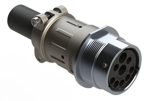 AHDBM04-24-91PN-059 9 Position ISOBUS Receptacle Kit, Pin, Shell Size 24, Normal Seal, Wide Thread Adapter (WTA), Cable Clamp Backshell, Break-Away. HDB34-24-91PN-059