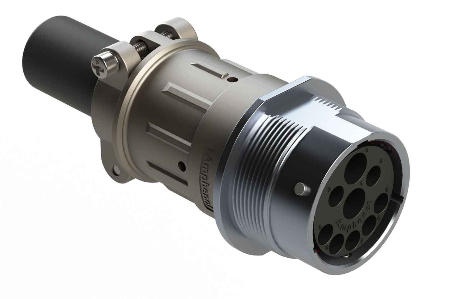 AHDBM04-24-91PR-059 9 Position ISOBUS Receptacle Kit, Pin, Shell Size 24, Reduced Seal, Wide Thread Adapter (WTA), Cable Clamp Backshell, Break-Away. HDB34-24-91PE-059