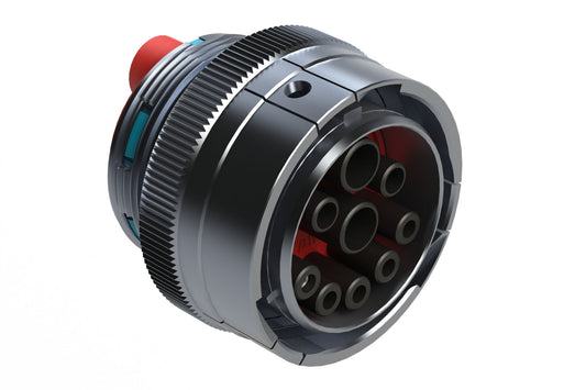 AHDBM06-24-91SR16 9 Position ISOBUS Plug, Socket, Shell Size 24, Reduced Seal, Wide Thread Adapter (WTA), Break-Away. Note: Use (Size 8) PN# AT62-203-08141-16 contacts for 6AWG/16mm² applications