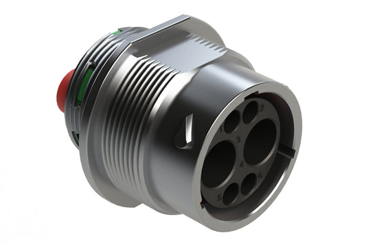 AHDM04-18-06PN-C030 2 Position Receptacle, Pin, Shell Size 18, Wide Thread. HD34-18-6PN-C030