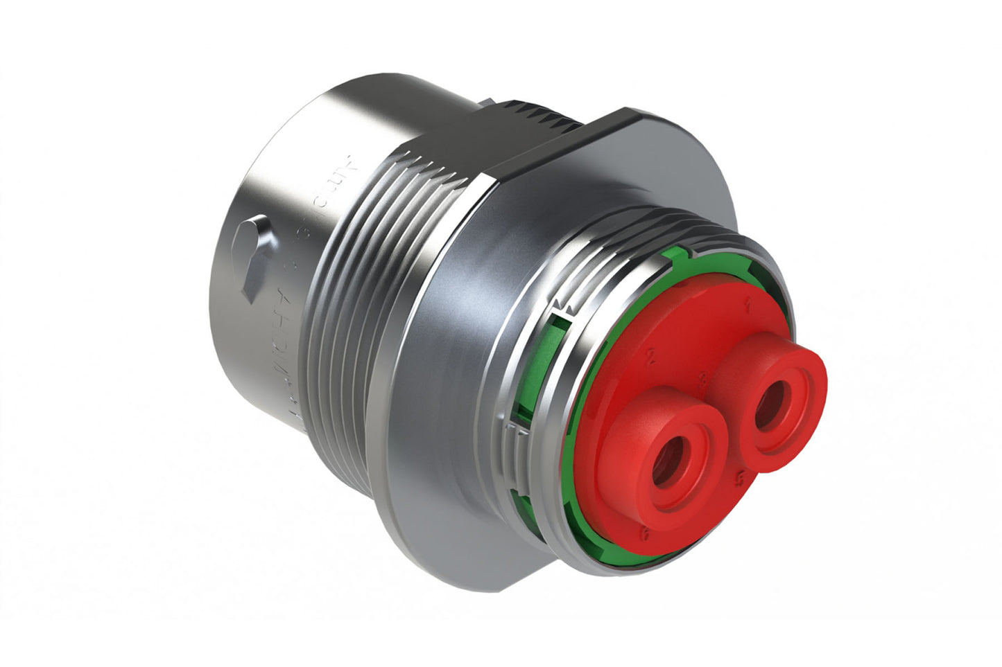 AHDM04-18-06PN-C030 2 Position Receptacle, Pin, Shell Size 18, Wide Thread. HD34-18-6PN-C030