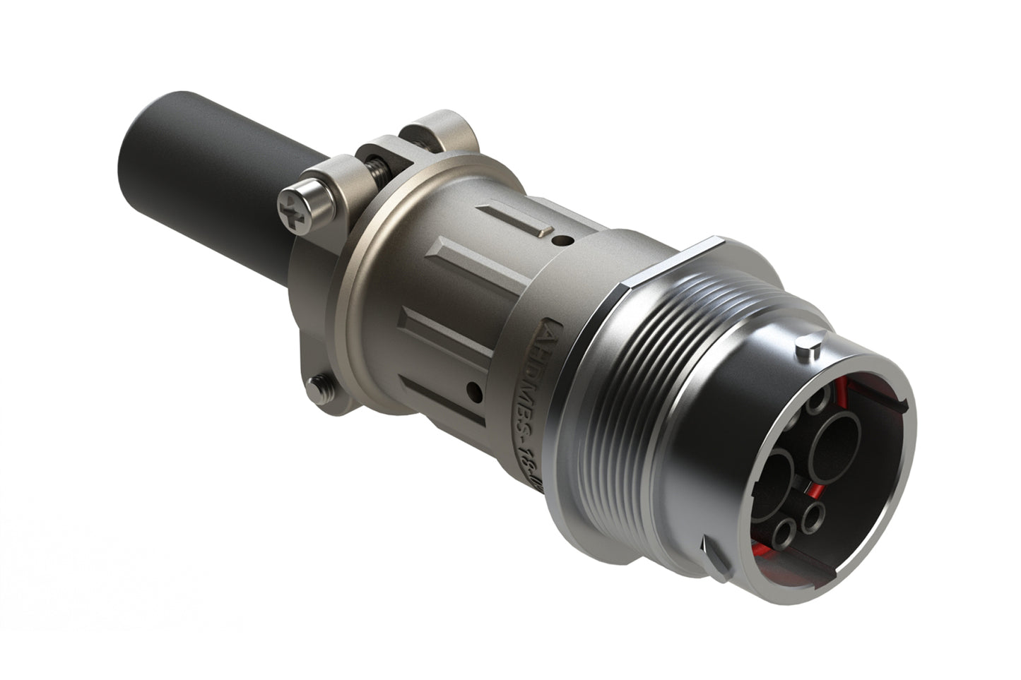 AHDM04-18-06SN-059 6 Position Receptacle Kit, Shell Size 18, Socket, Wide Thread, Cable Clamp Backshell. HD34-18-6SN-059