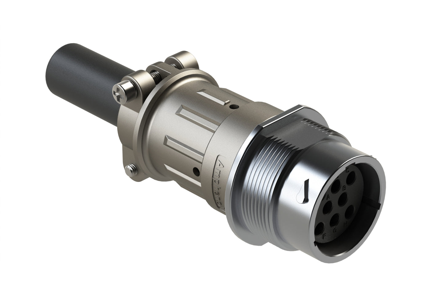 AHDM04-18-08SR-059 8 Position Receptacle Kit, Socket, Shell Size 18, Reduced Diameter Seal, Wide Thread, Cable Clamp Backshell. HD34-18-8SE-059