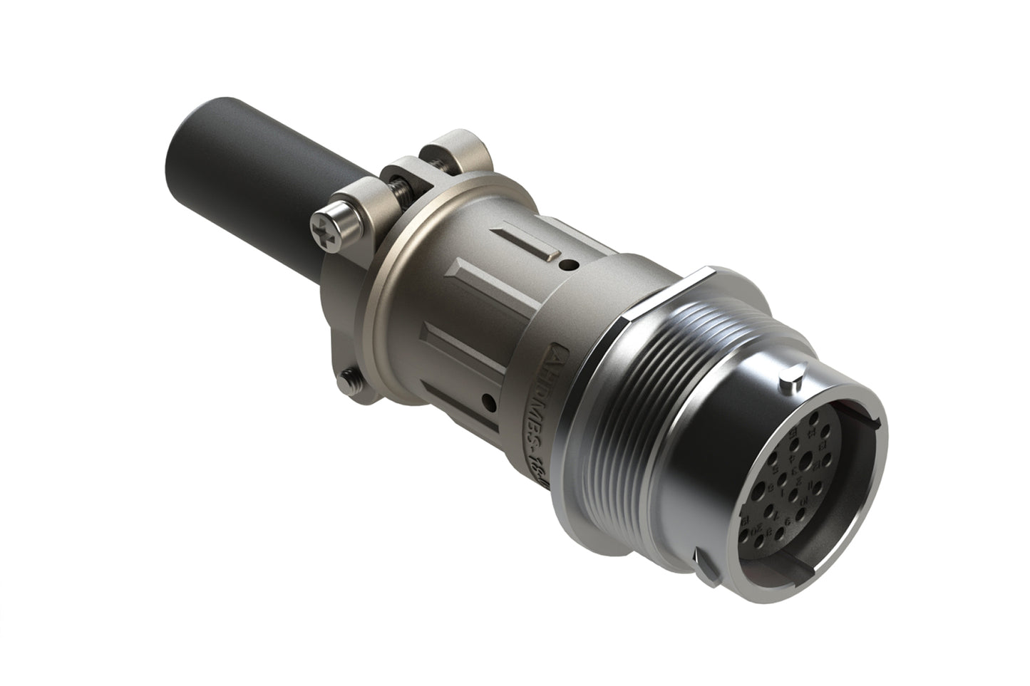 AHDM04-18-20SR-059 20 Position Receptacle Kit, Socket, Shell Size 18, Socket, Reduced Diameter Seal, Wide Thread, Cable Clamp Backshell. HD34-18-20SE-059