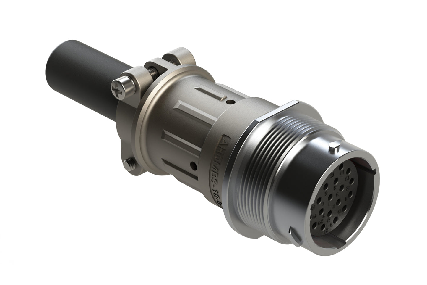 AHDM04-18-21SN-059 21 Position Receptacle Kit, Socket, Shell Size 18, Standard Seal, Wide Thread, Cable Clamp Backshell. HD34-18-21SN-059