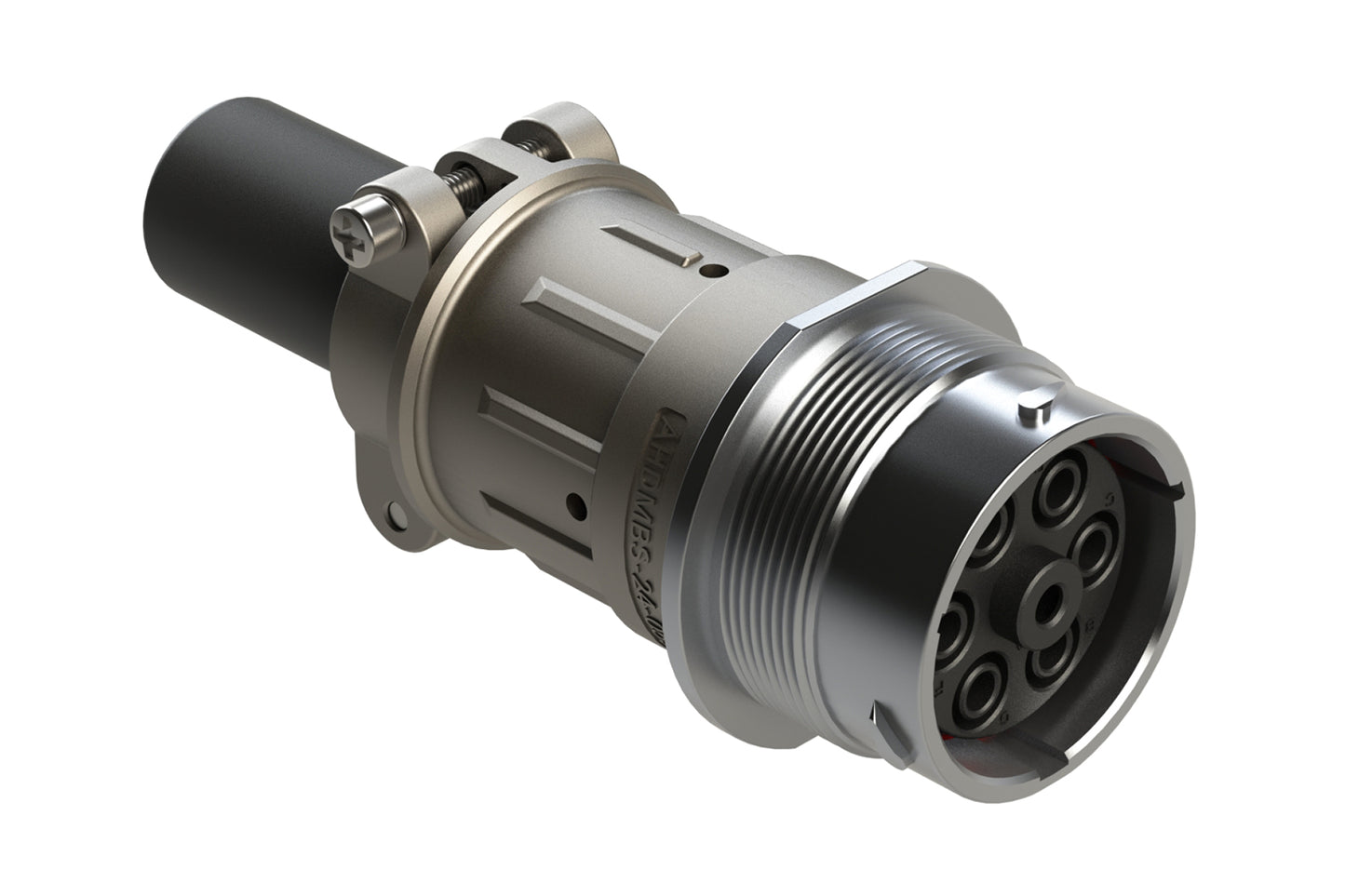 AHDM04-24-07SN-059 7 Position Receptacle Kit, Socket, Shell Size 24,Standard Seal, Wide Thread, Cable Clamp Backshell. HD34-24-07SN-059