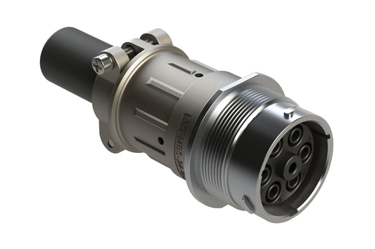 AHDM04-24-07SN-059 7 Position Receptacle Kit, Socket, Shell Size 24,Standard Seal, Wide Thread, Cable Clamp Backshell. HD34-24-07SN-059