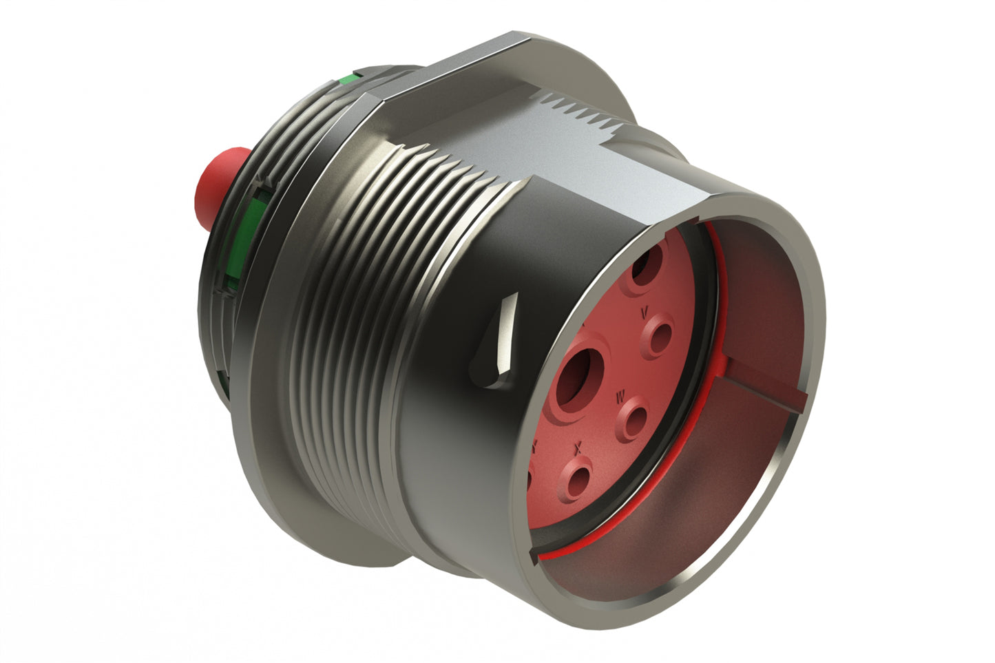 AHDM04-24-09PN 9 Position Receptacle, Pin, Shell Size 24, Normal Diameter Seal (Green Adapter), Wide Thread. HD34-24-9PN