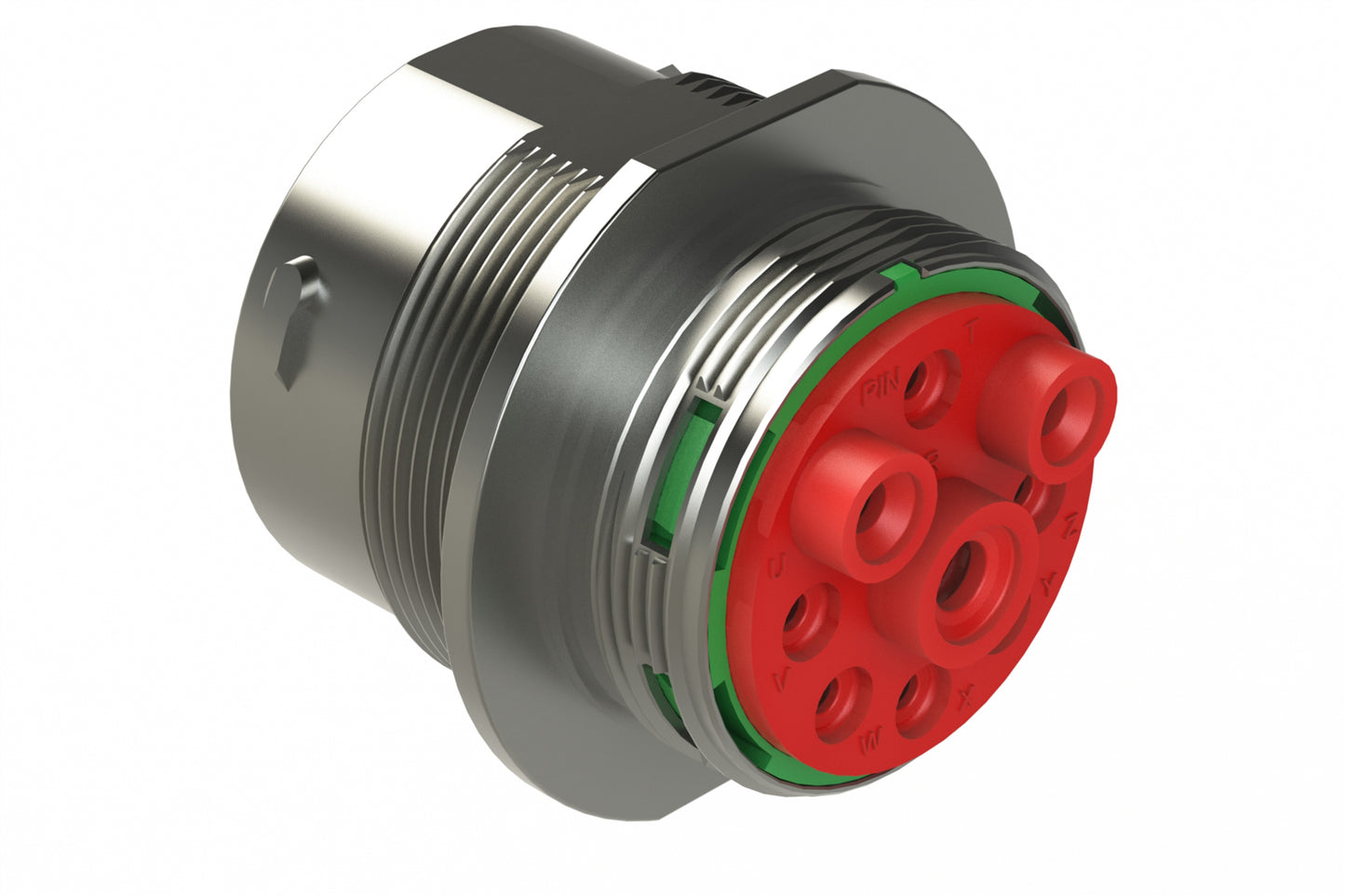 AHDM04-24-09PN 9 Position Receptacle, Pin, Shell Size 24, Normal Diameter Seal (Green Adapter), Wide Thread. HD34-24-9PN