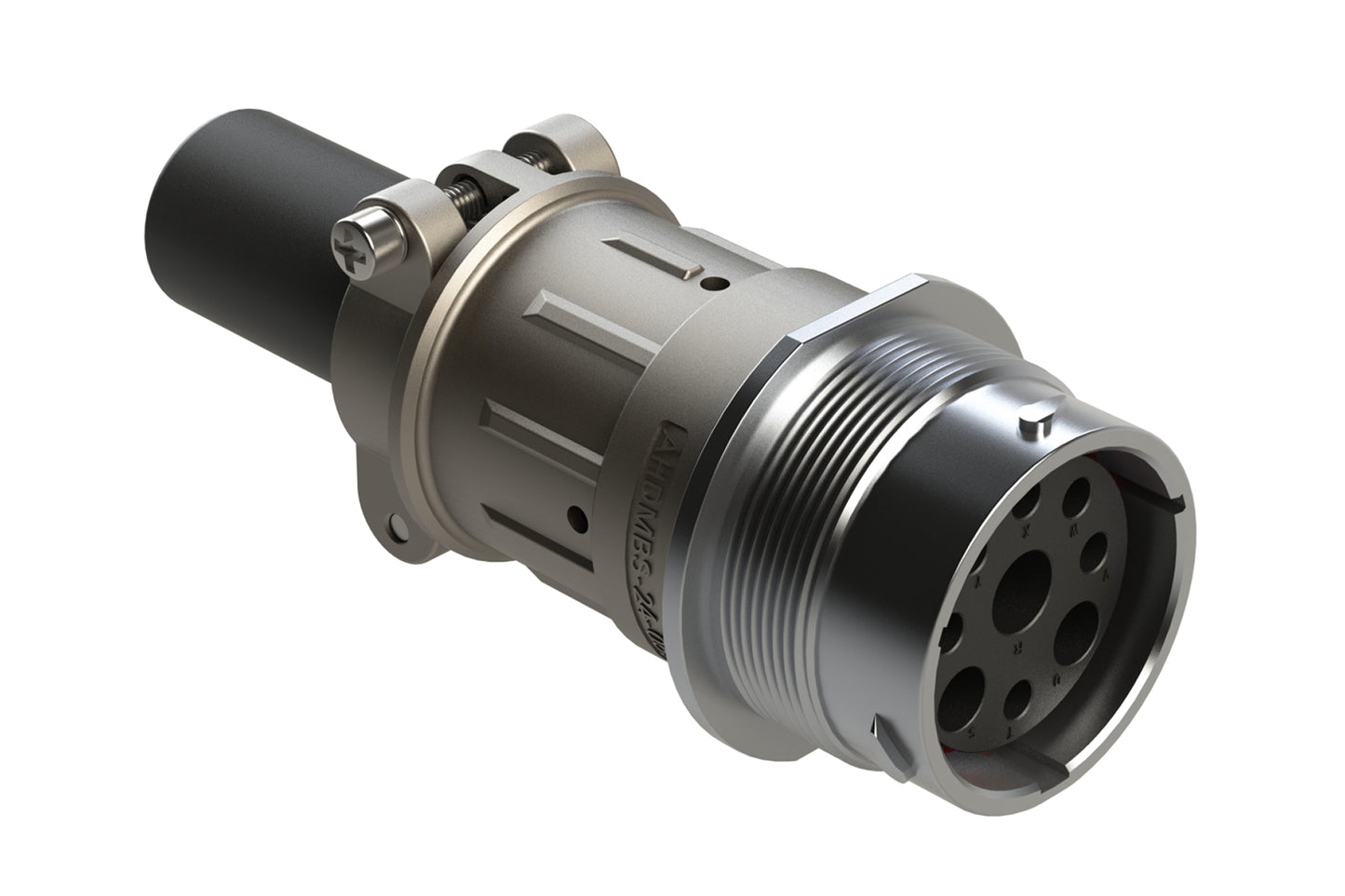 AHDM04-24-09SR-059 9 Position Receptacle Kit, Socket, Shell Size 24, Reduced Diameter Seal, Wide Thread, Cable Clamp Backshell. HD34-24-09SE-059