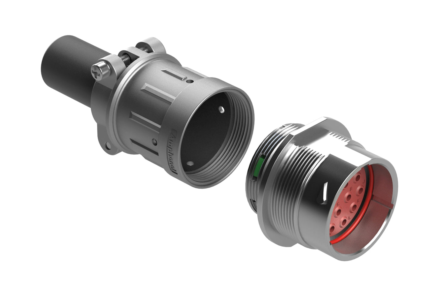 AHDM04-24-16PN-059 16 Position Receptacle Kit, Shell Size 24, Pin, Standard Seal, Wide Thread, Cable Clamp Backshell. HD34-24-16PN-059