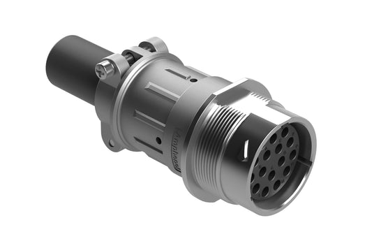 AHDM04-24-16SN-059 16 Position Receptacle Kit, Shell Size 24, Socket, Standard Seal, Wide Thread, Cable Clamp Backshell. HD34-24-16SN-059