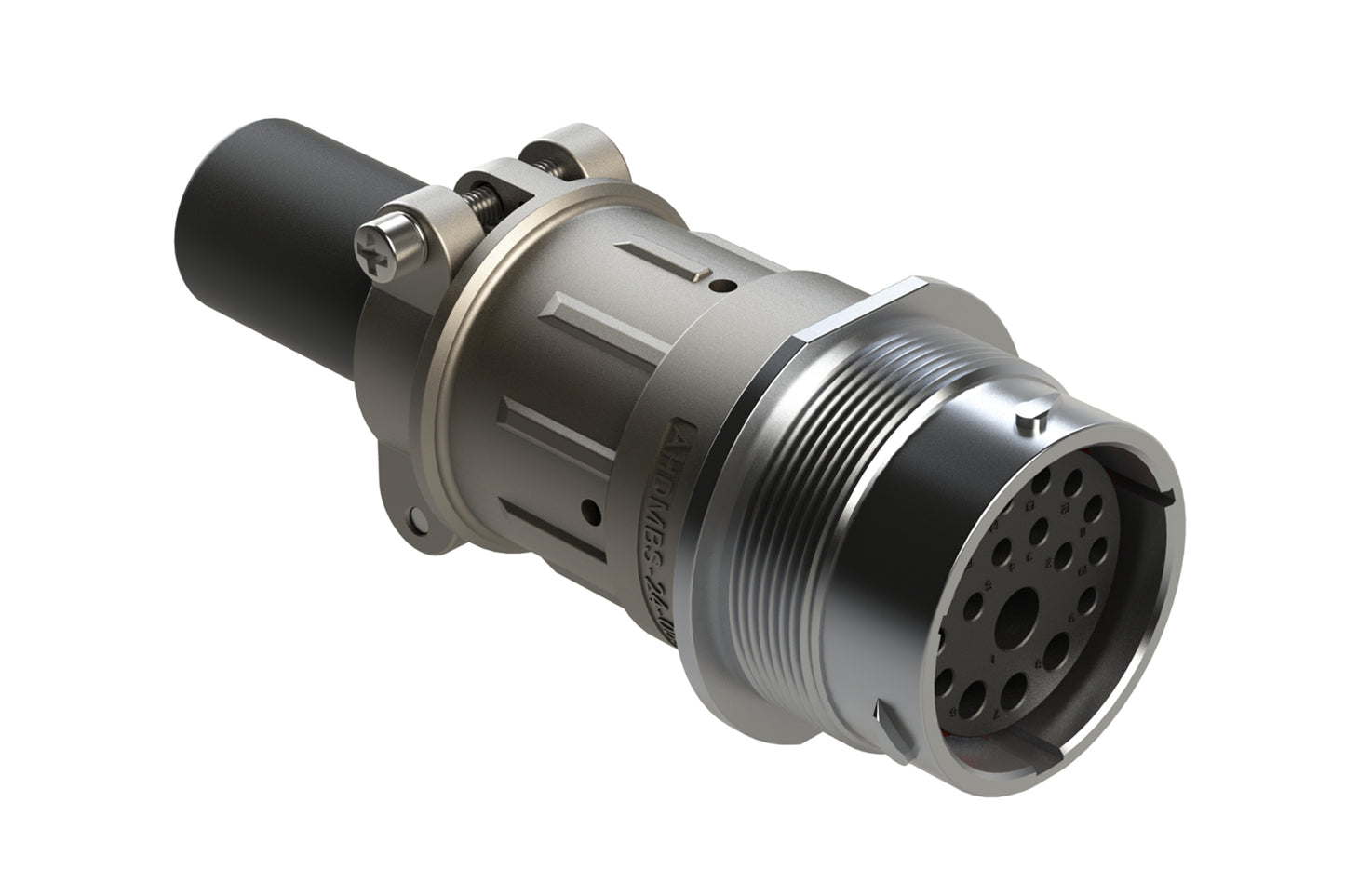 AHDM04-24-18SN-059 18 Position Receptacle Kit, Shell Size 24, Socket, Standard Seal, Wide Thread, Cable Clamp Backshell. HD34-24-18SN-059