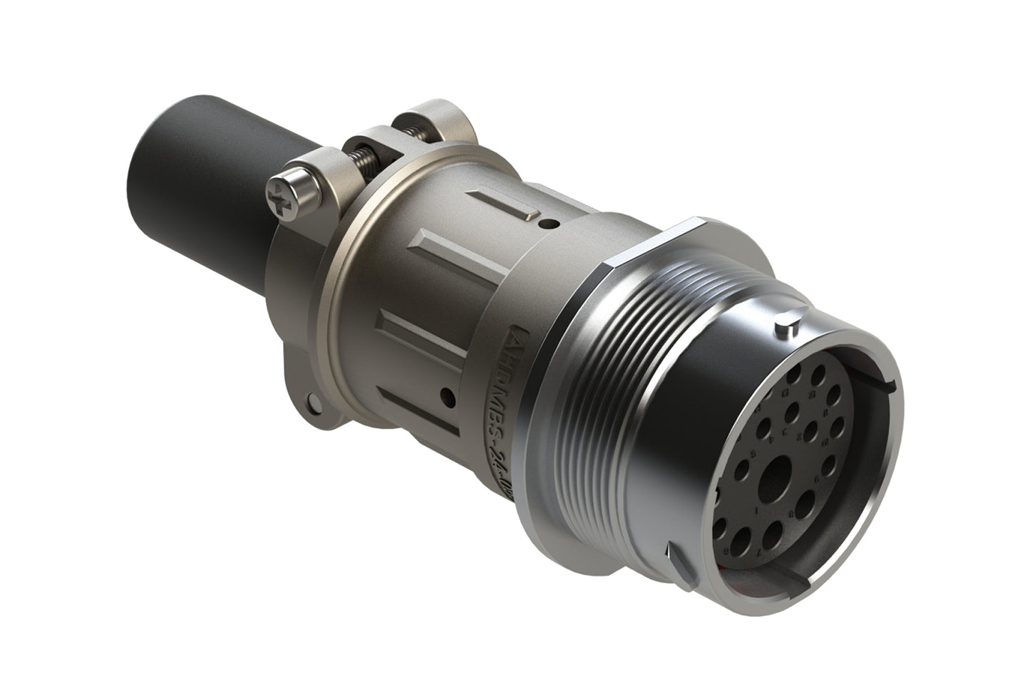 AHDM04-24-18SR-059 18 Position Receptacle Kit, Shell Size 24, 18 Position Socket, Reduced Diameter Seal, Wide Thread, Cable Clamp Backshell. HD34-24-18SE-059