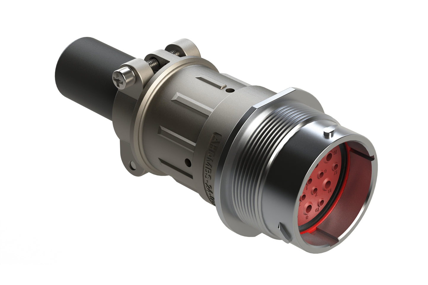 AHDM04-24-19PN-059 19 Position Receptacle Kit, Shell Size 24, Pin, Standard Seal, Wide Thread, Cable Clamp Backshell. HD34-24-19PN-059