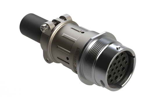 AHDM04-24-19SN-059 19 Position Receptacle Kit, Shell Size 24, Socket, Standard Seal, Wide Thread, Cable Clamp Backshell. HD34-24-19SN-059