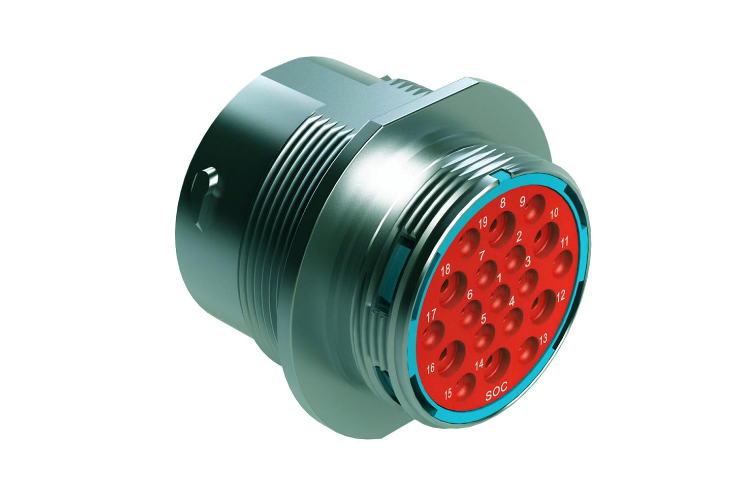 AHDM04-24-19SR 19 Position Receptacle, Shell Size 24, Socket, Reduced Diameter Seal, Wide Thread. HD34-24-19SE