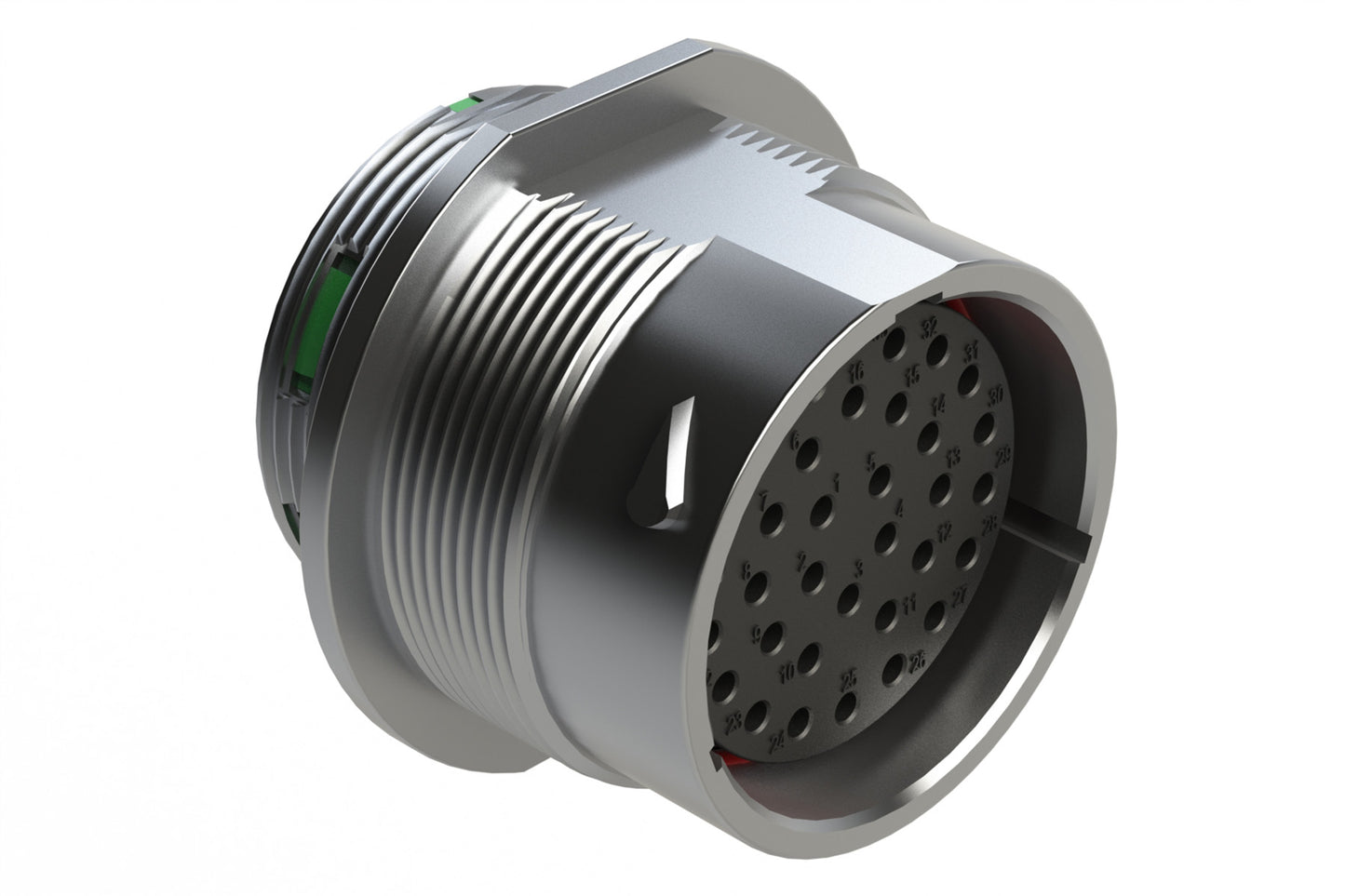 AHDM04-24-33SN 33 Position Receptacle, Shell Size 24, Socket, Plastic, Normal Diameter Rear Seal, Integrated Wide Thread (Green Retaining Ring). HD34-24-33SN