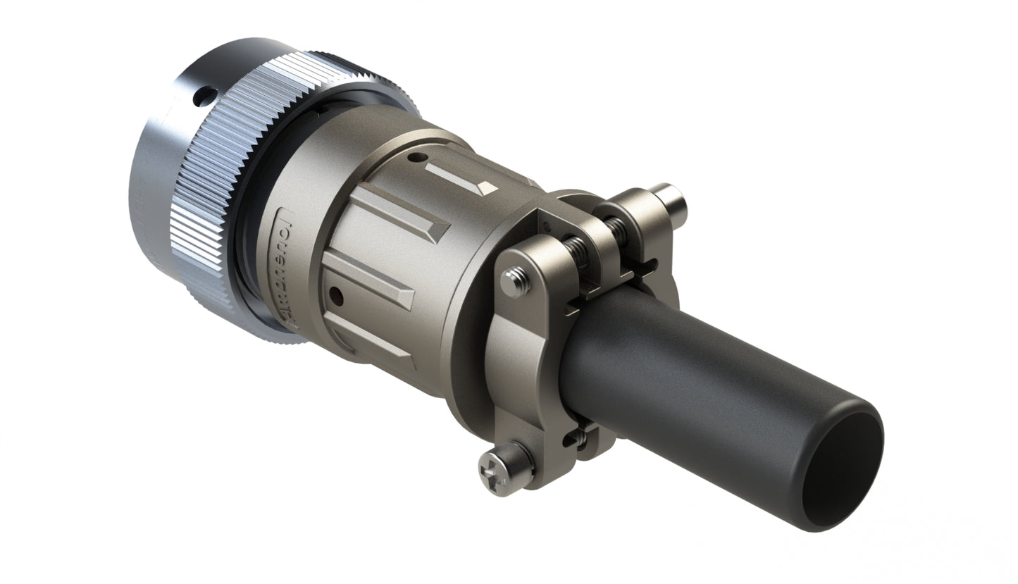 AHDM06-18-08PN-059 8 Position Plug Kit, Shell Size 18, Pin, Standard Seal, Wide Thread, Cable Clamp Backshell. HD36-18-8PN-059