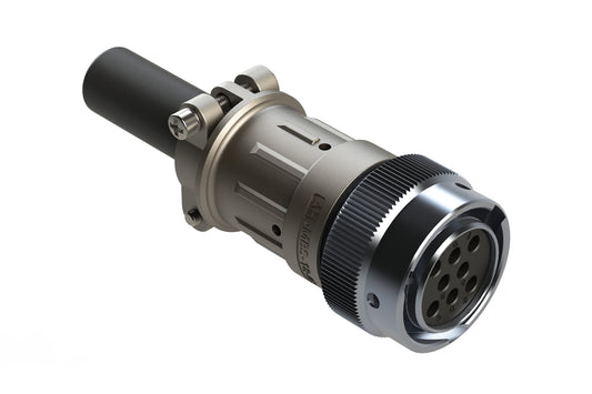 AHDM06-18-08SN-059 8 Position Plug Kit, Shell Size 18, Socket, Standard Seal, Wide Thread, Cable Clamp Backshell. HD36-18-8SN-059