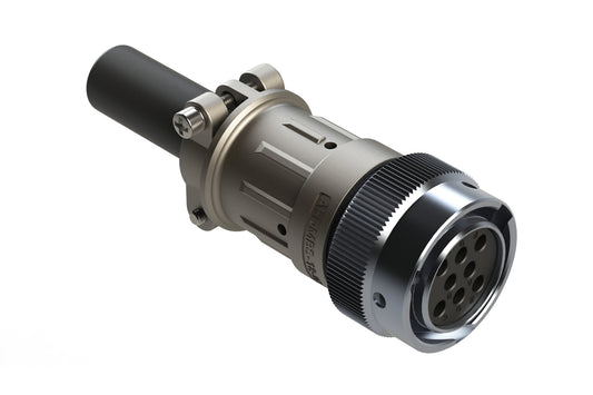 AHDM06-18-08SR-059 8 Position Plug Kit, Shell Size 18, Socket, Reduced Diameter Seal, Wide Thread, Cable Clamp Backshell. HD36-18-8SE-059