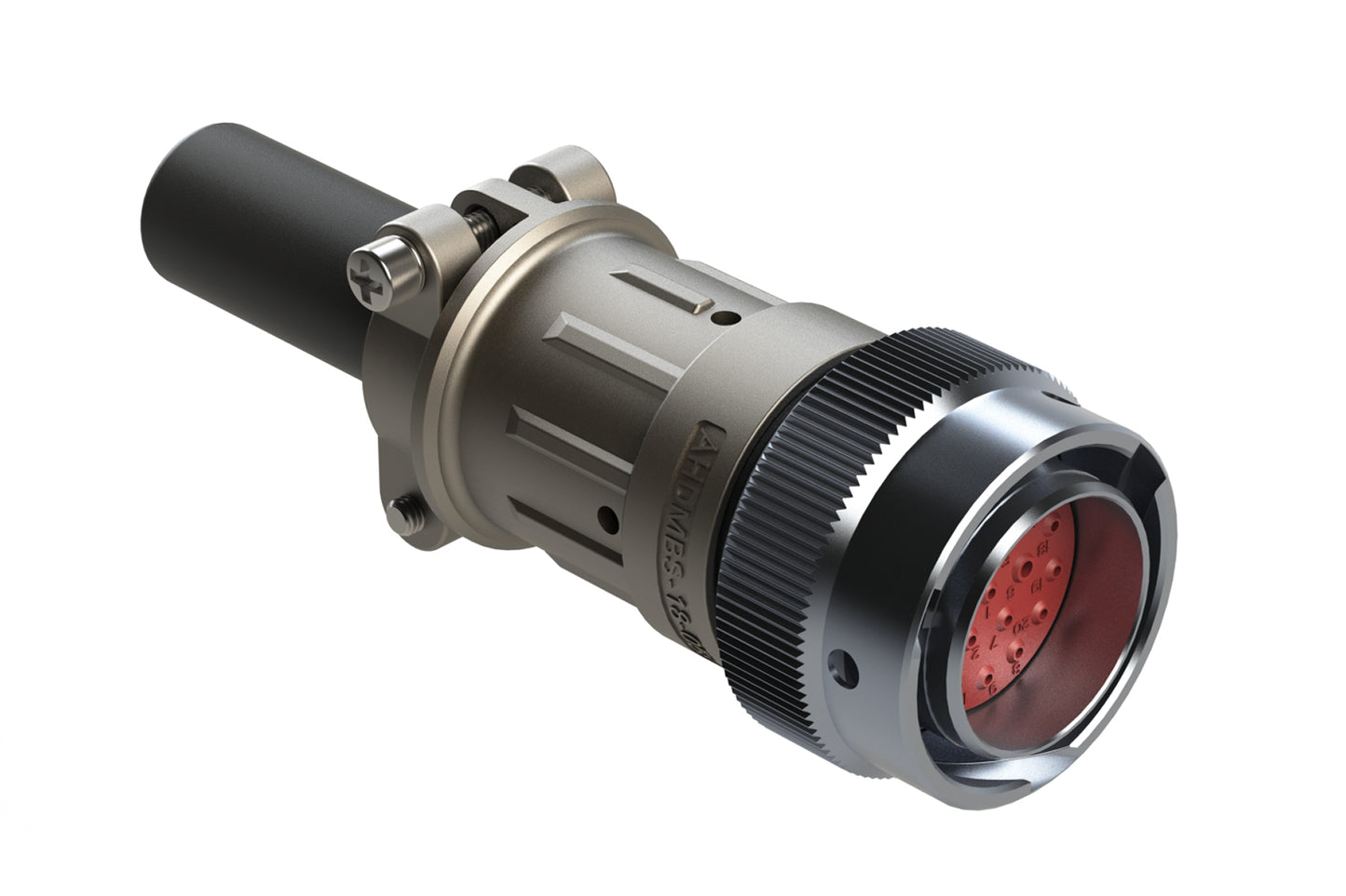 AHDM06-18-20PR-059 20 Position Plug Kit, Shell Size 18, Pin, Reduced Diameter Seal, Wide Thread, Cable Clamp Backshell. HD36-18-20PE-059