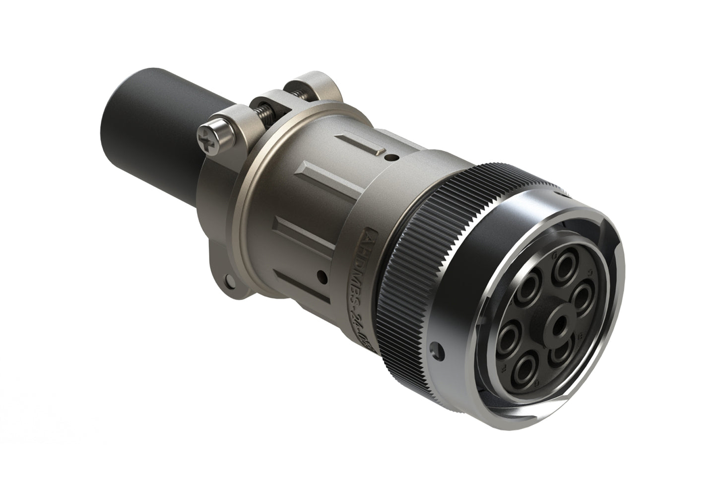 AHDM06-24-07SN-059 7 Position Plug Kit, Shell Size 24, Socket, Standard Seal, Wide Thread, Cable Clamp Backshell. HD36-24-07SN-059