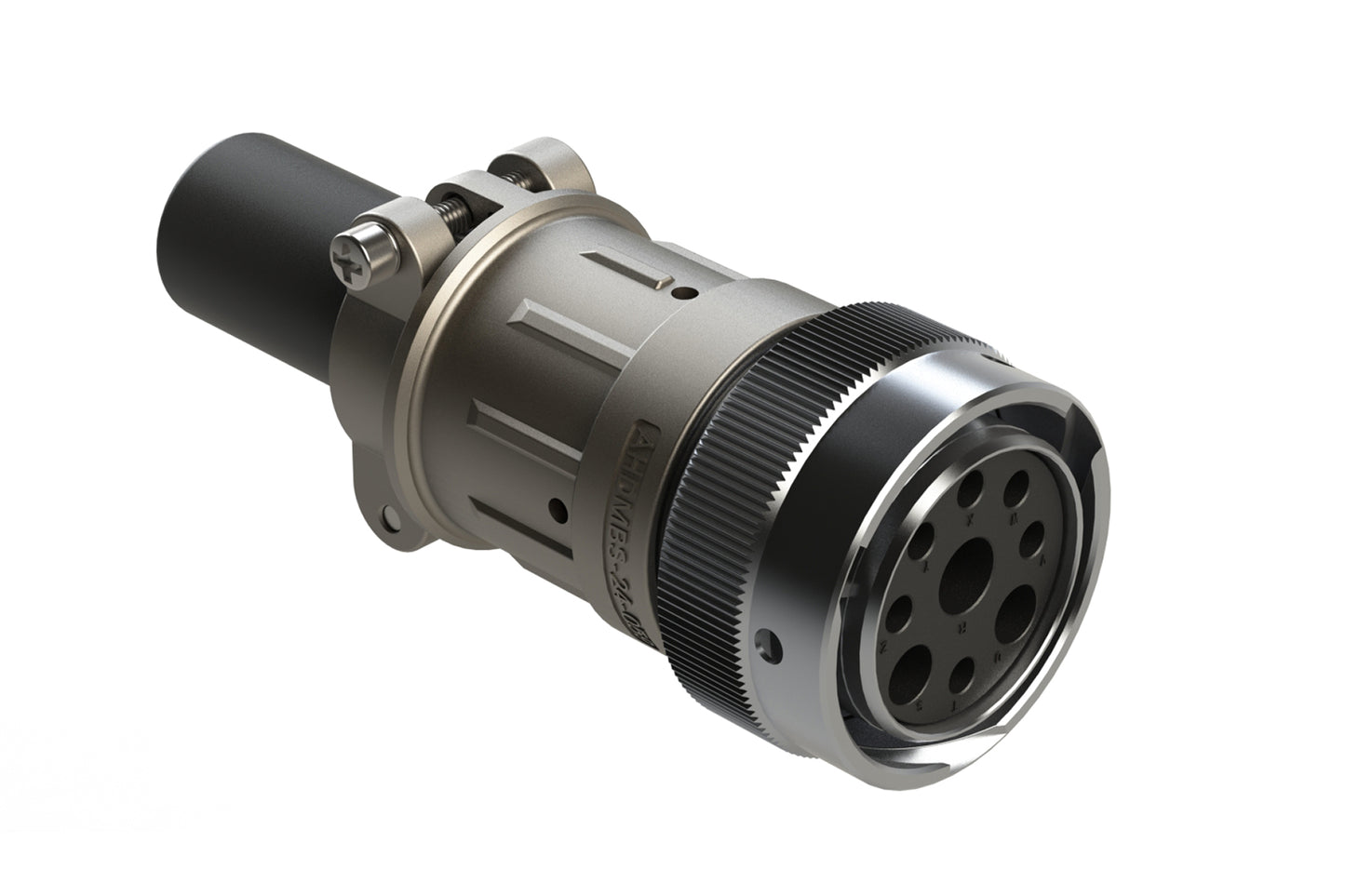 AHDM06-24-09SR-059 9 Position Plug Kit, Shell Size 24, Socket, Reduced Diameter Seal, Wide Thread, Cable Clamp Backshell. HD36-24-09SE-059