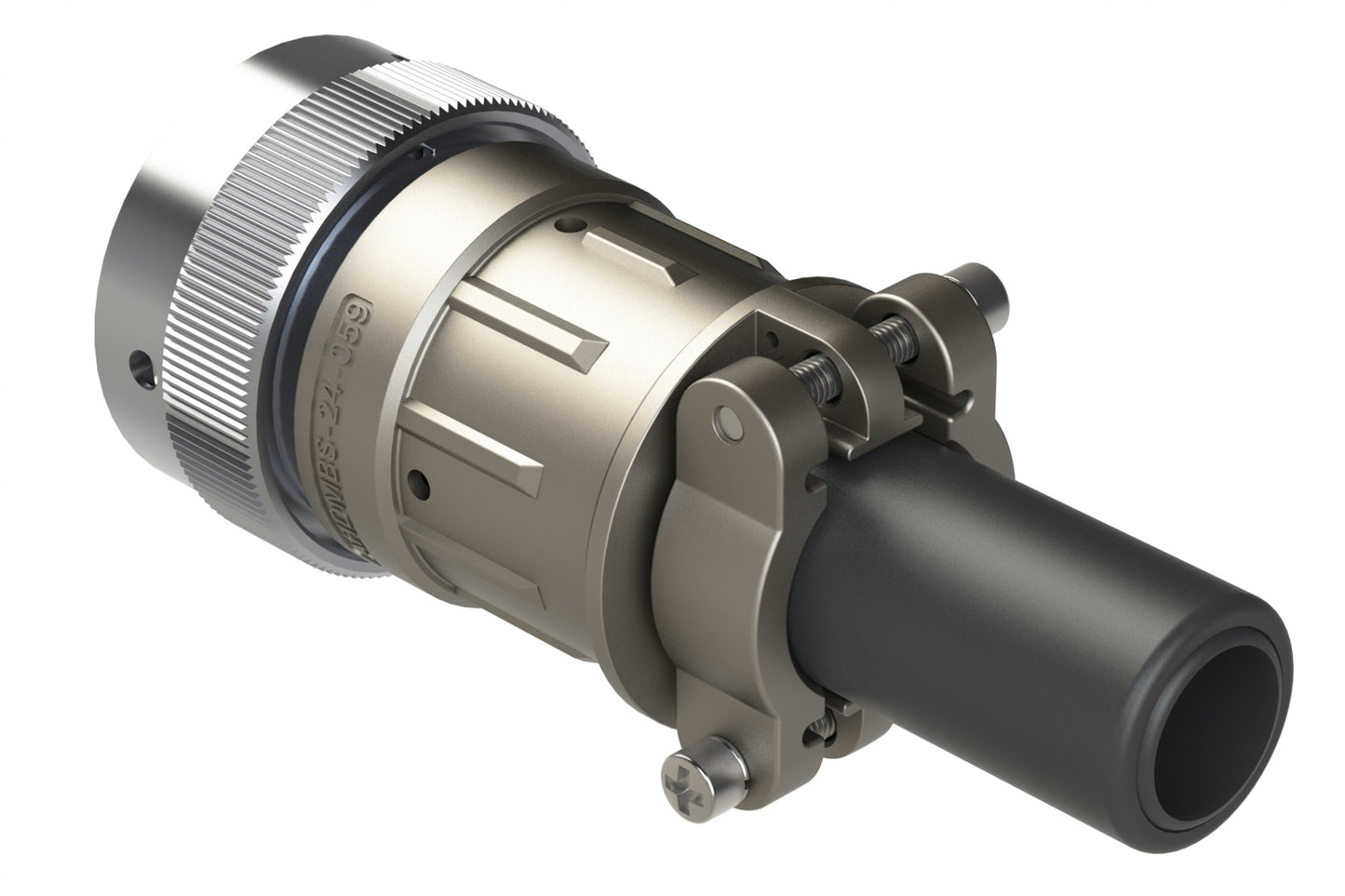 AHDM06-24-14PR-059 14 Position Plug, Pin, Shell Size 24, Reduced Diameter Seal (Blue Adapter), Cable Clamp Backshell, Break-Away. HD36-24-14PE-059