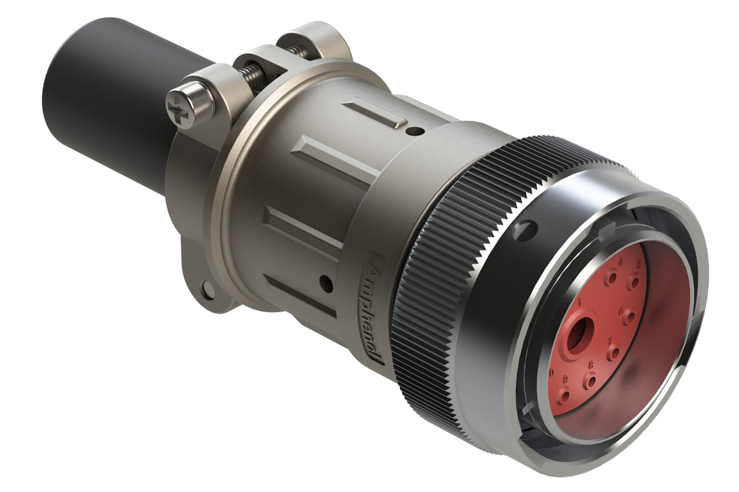 AHDM06-24-14PR-059 14 Position Plug, Pin, Shell Size 24, Reduced Diameter Seal (Blue Adapter), Cable Clamp Backshell, Break-Away. HD36-24-14PE-059