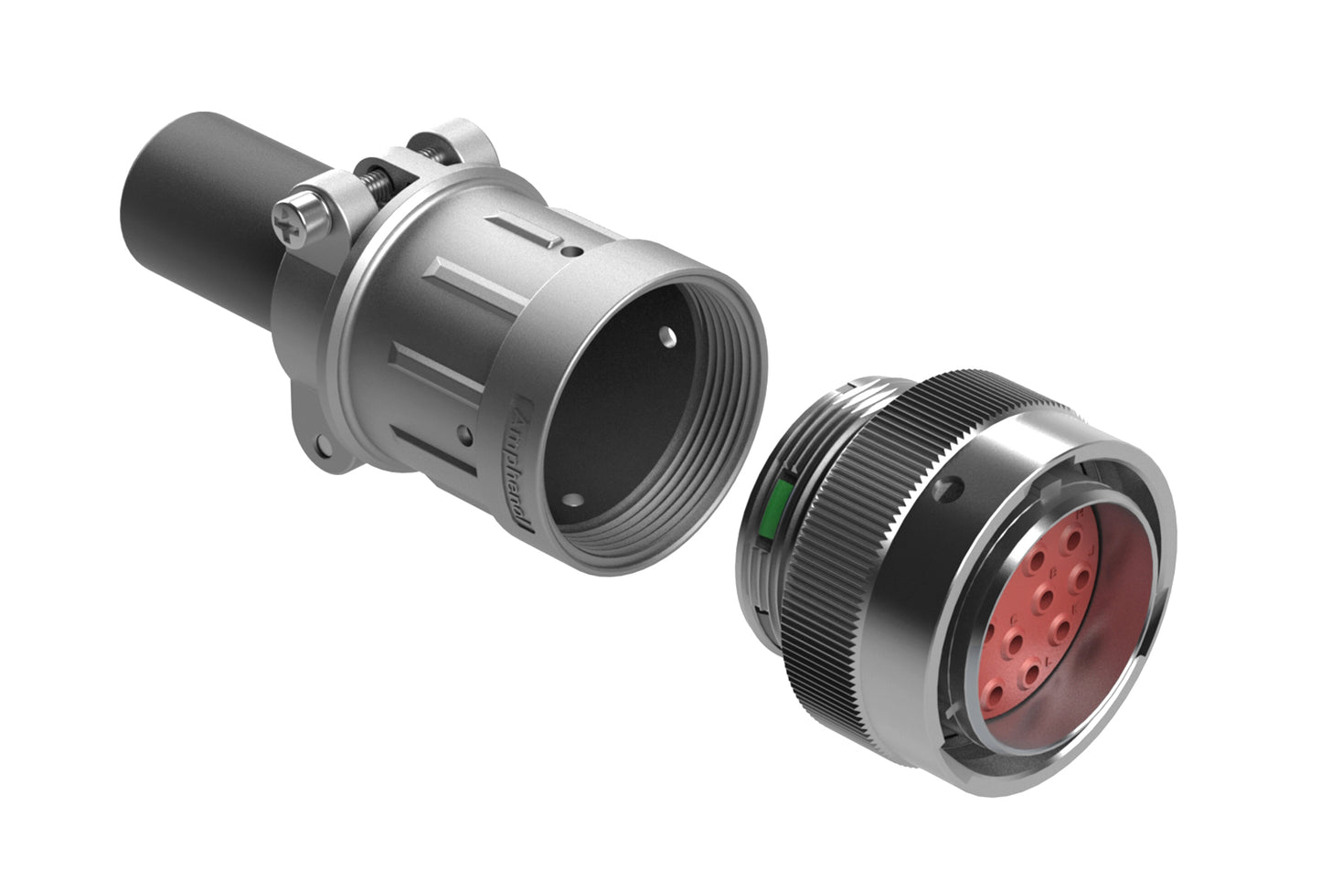 AHDM06-24-16PN-059 16 Position Plug Kit, Shell Size 24, Pin, Standard Seal, Wide Thread, Cable Clamp Backshell. HD36-24-16PN-059