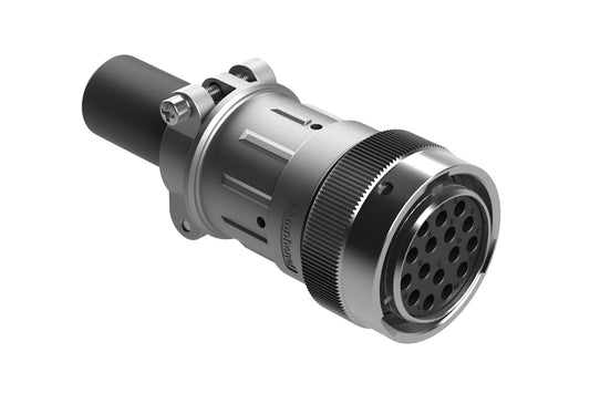 AHDM06-24-16SR-059 16 Position Plug Kit, Shell Size 24, Socket, Reduced Diameter Seal, Wide Thread, Cable Clamp Backshell. HD36-24-16SE-059