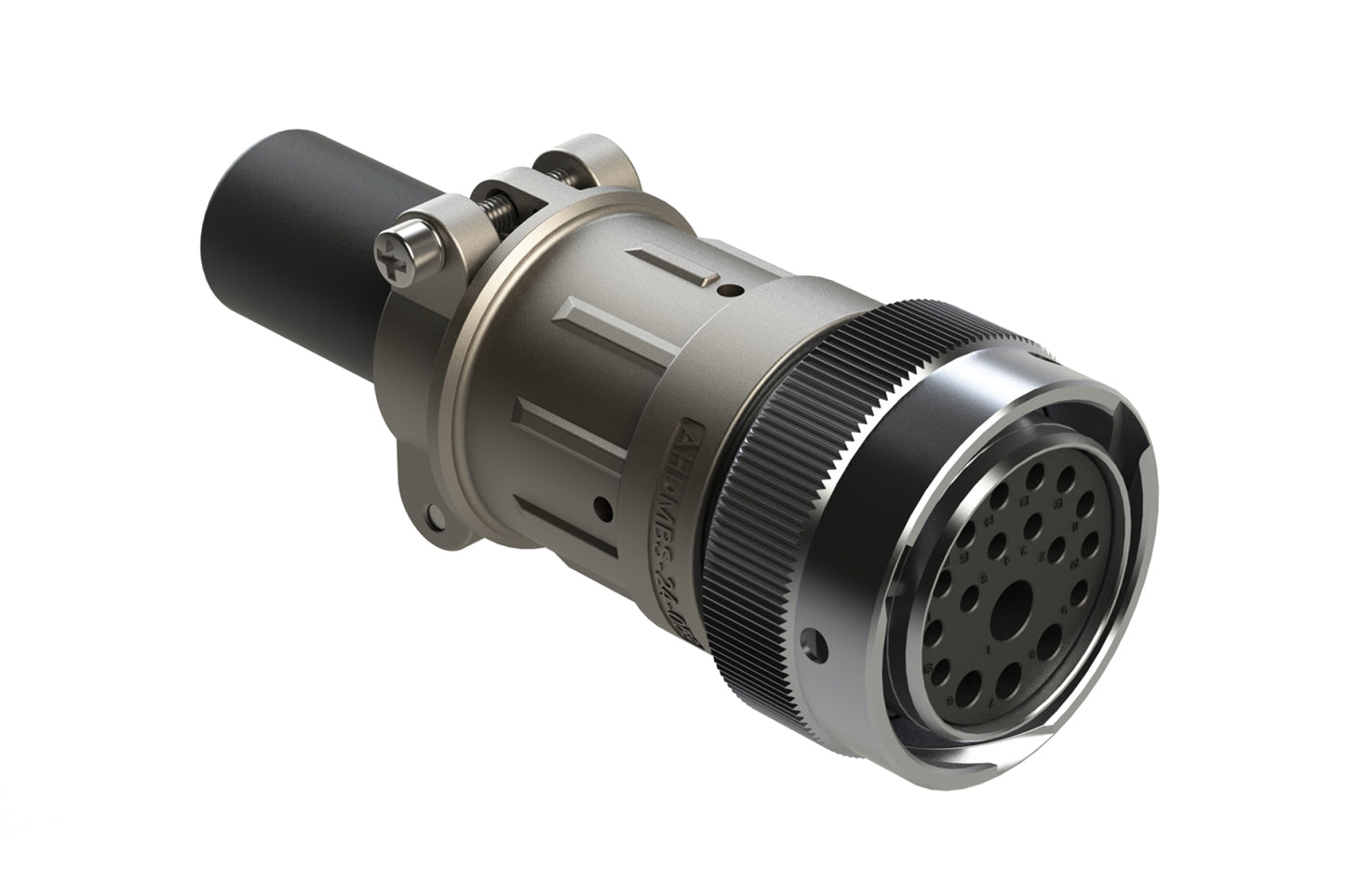 AHDM06-24-18SN-059 18 Position Plug Kit, Shell Size 24, Socket, Standard Seal, Wide Thread, Cable Clamp Backshell. HD36-24-18SN-059