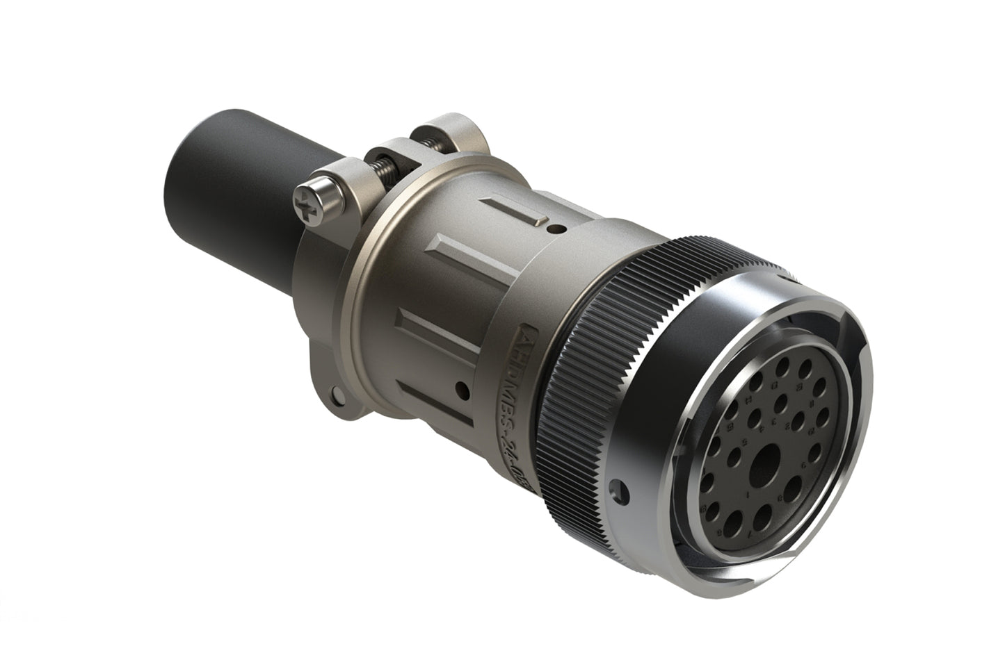 AHDM06-24-18SR-059 18 Position Plug Kit, Shell Size 24, Socket, Reduced Diameter Seal, Wide Thread, Cable Clamp Backshell. HD36-24-18SE-059