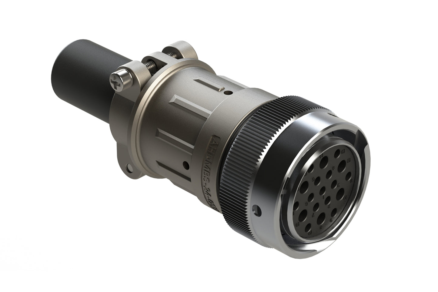 AHDM06-24-19SR-059 19 Position Plug Kit, Shell Size 24, Socket, Reduced Diameter Seal, Wide Thread, Cable Clamp Backshell. HD36-24-19SE-059