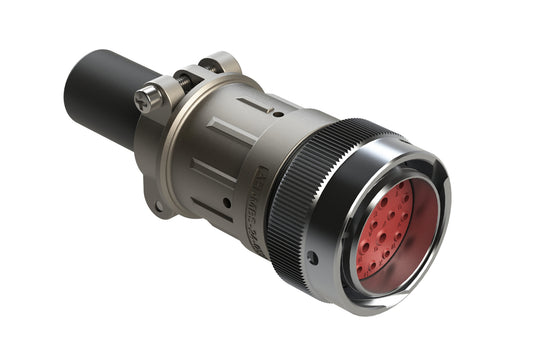 AHDM06-24-21PN-059 21 Position Plug Kit, Shell Size 24, Pin, Standard Seal, Wide Thread, Cable Clamp Backshell. HD36-24-21PN-059