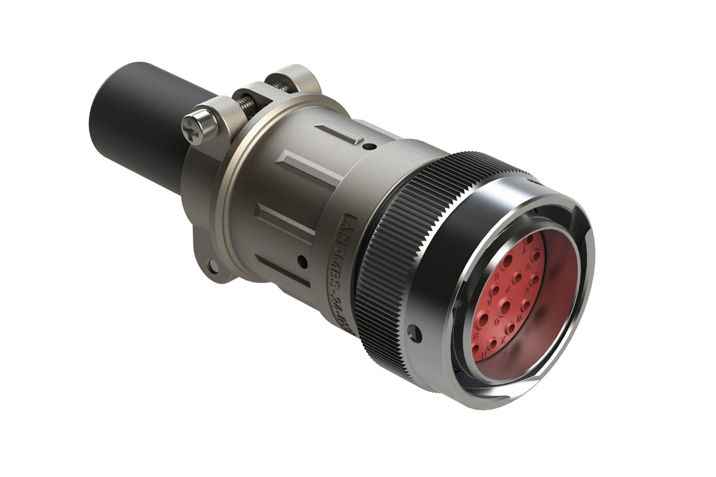 AHDM06-24-21PR-059 21 Position Plug Kit, Shell Size 24, Pin, Reduced Diameter Seal, Wide Thread, Cable Clamp Backshell. HD36-24-21PE-059