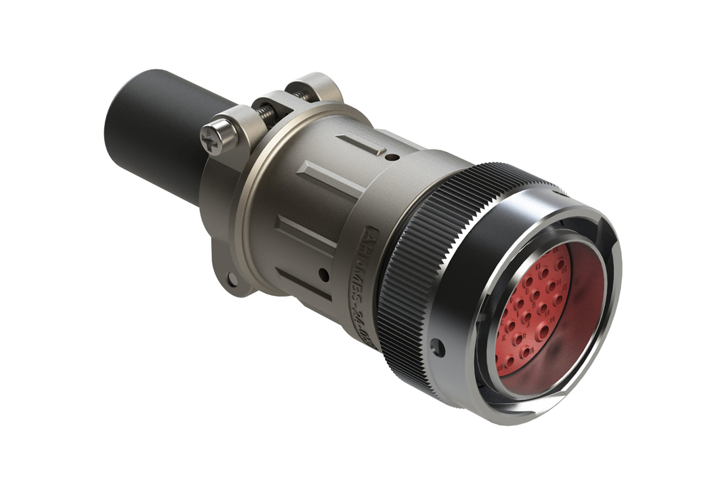 AHDM06-24-27PR-059 27 Position Plug Kit, Shell Size 24, Pin, Reduced Diameter Seal, Wide Thread, Cable Clamp Backshell. HD36-24-27PE-059