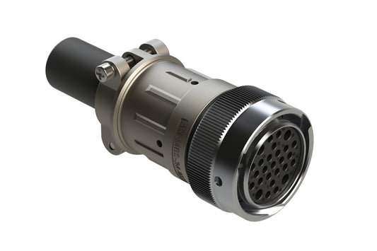 AHDM06-24-27SR-059 27 Position Plug Kit, Shell Size 24, Socket, Reduced Diameter Seal, Wide Thread, Cable Clamp Backshell. HD36-24-27SE-059