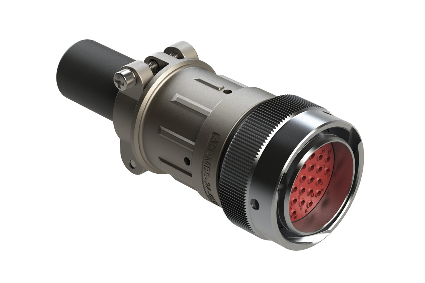 AHDM06-24-31PR-059 31 Position Plug Kit, Shell Size 24, 31 Position Pin, Reduced Diameter Seal, Wide Thread, Cable Clamp Backshell. HD36-24-31PE-059