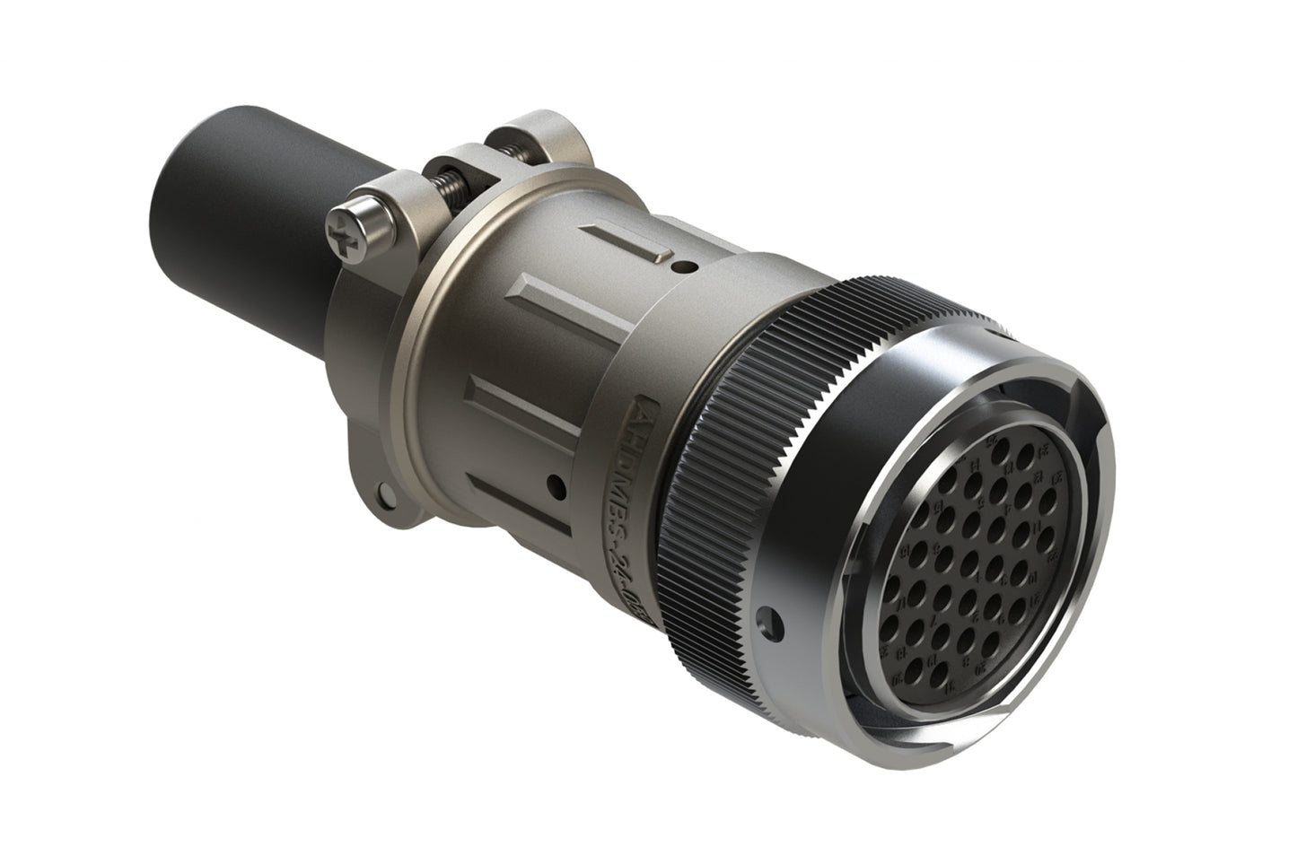 AHDM06-24-31SR-059 31 Position Plug Kit, Shell Size 24, Socket, Reduced Diameter Seal, Wide Thread, Cable Clamp Backshell. HD36-24-31SE-059