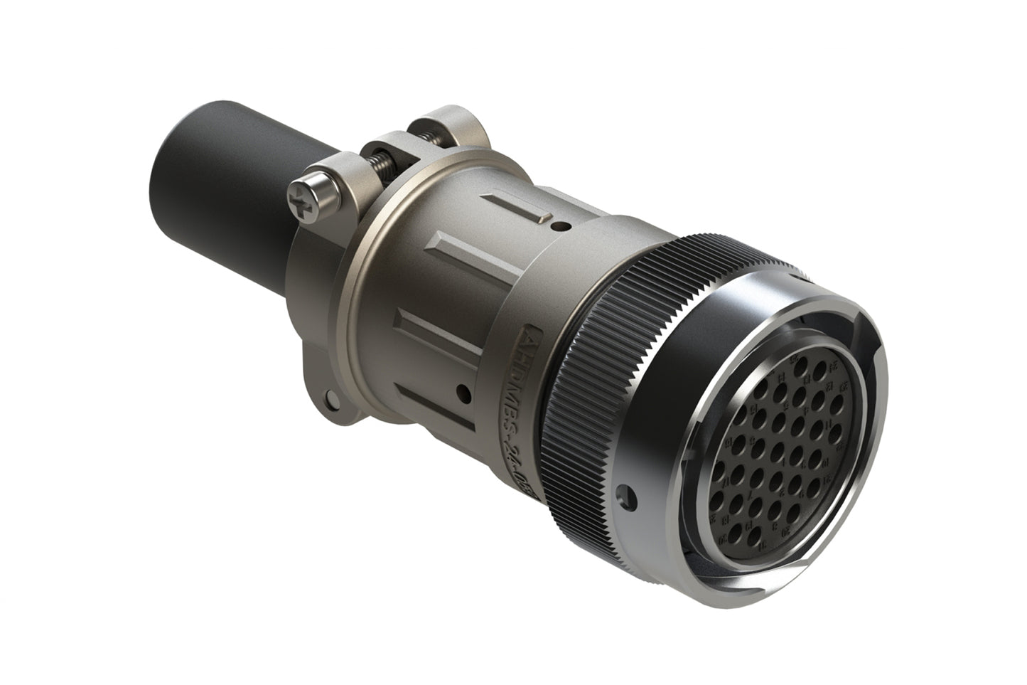 AHDM06-24-31ST-059 31 Position Plug Kit, Shell Size 24, Socket, Thin Seal, Wide Thread, Cable Clamp Backshell. HD36-24-31ST-059