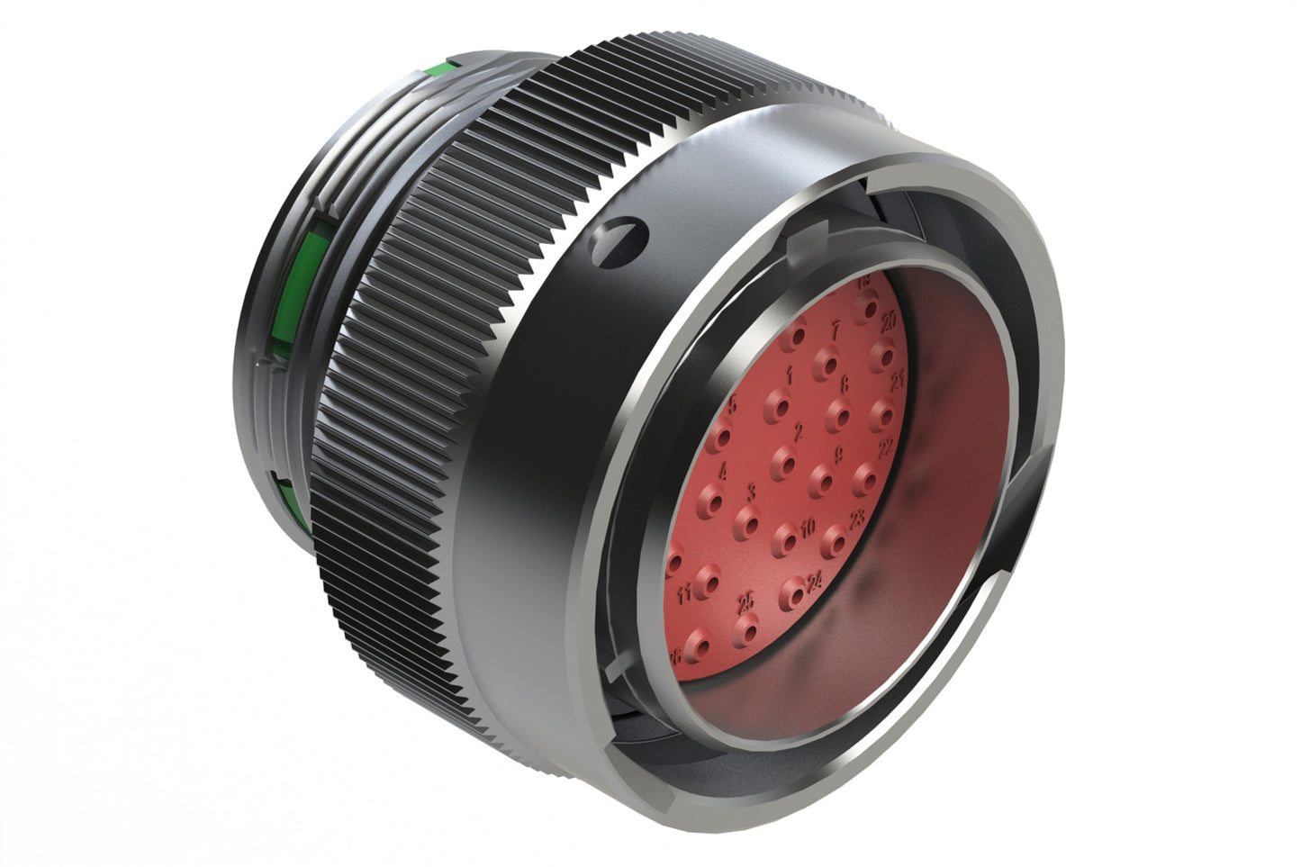 AHDM06-24-33PN 33 Position Plug, Shell Size 24, Pin, Plastic, Normal Diameter Rear Seal, Integrated Wide Thread (Green Retaining Ring). HD36-24-33PN