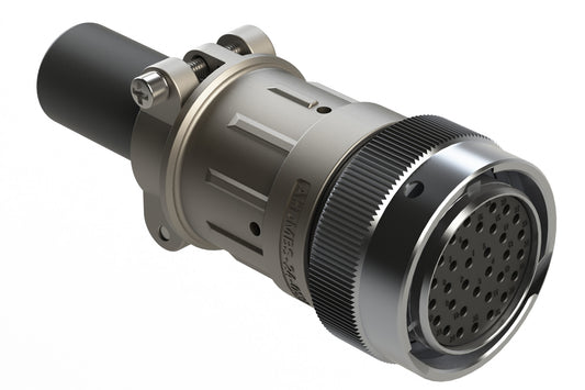 AHDM06-24-33SN-059 33 Position Plug Kit, Shell Size 24, Socket, Plastic, Normal Diameter Rear Seal Integrated Wide Thread (Green Retaining Ring), Cable Clamp Backshell. HD36-24-33SN-059